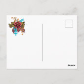 Floral Sugar Skull Día de los Muertos Spanisch Postkarte (Rückseite)