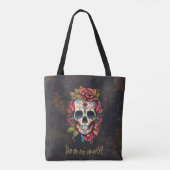 Floral Sugar Skull Dia de los Muertos Spanisch Tasche (Rückseite)