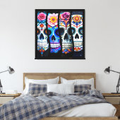 Floral Sugar Skull  Leinwanddruck (Insitu (Schlafzimmer))