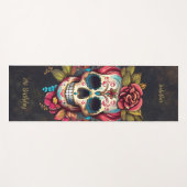 Floral Sugar Skull Meilenstein Geburtstag Yogamatte (Vorderseite (Horizontal))