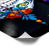 Floral Sugar Skull Poster (Ecke)