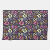 Floral Sugar Skulls Dia de los Muertos Geschirrtuch (Horizontal)