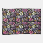 Floral Sugar Skulls Dia de los Muertos Geschirrtuch (Horizontal)