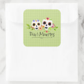 Floral Sugar Skulls Dia de Muertos | Aufkleber (Tasche)