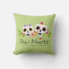 Floral Sugar Skulls Dia de Muertos | Dekokissen
