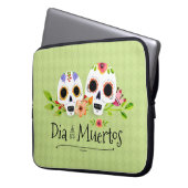 Floral Sugar Skulls Dia de Muertos | Laptop Sleeve (Vorderseite Links)