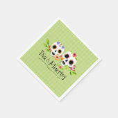 Floral Sugar Skulls Dia de Muertos | Serviette (Ecke)