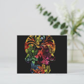Floral Sugarskull Postkarte (Stehend Vorderseite)