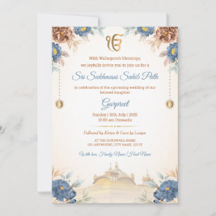 Floral Sukhmani Sahib Path Einladungskarte Einladung