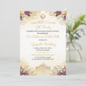 Floral Sukhmani Sahib Path Invitation card Einladung (Stehend Vorderseite)