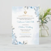 Floral Sukhmani Sahib Path Wedding Invitation Card Einladung (Stehend Vorderseite)