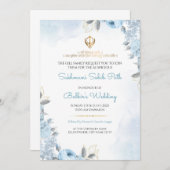 Floral Sukhmani Sahib Path Wedding Invitation Card Einladung (Vorne/Hinten)