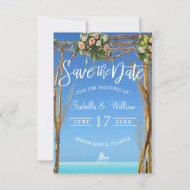 Floral Summer Beach Wedding Gate Save the Date Einladung