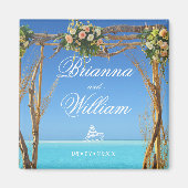 Floral Summer Beach Wedding Gate Save the Date Magnet (Vorne)