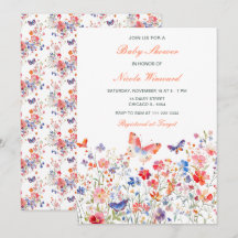Floral Summer Butterfly Baby Dusche