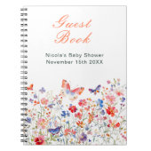Floral Summer Butterfly Baby Shower Guest Book Notizblock (Vorderseite)