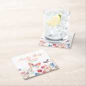 Floral Summer Butterfly Baby Shower Rechteckiger Pappuntersetzer (Vor Ort)