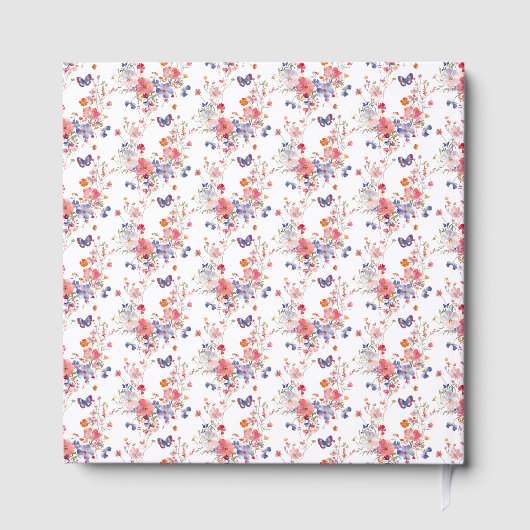 Floral Summer Butterfly Birthday Party Gästebuch (Rückseite)