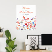 Floral Summer Butterfly-Brautparty Poster (Heimbüro)