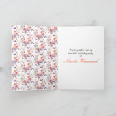 Floral Summer Butterfly Geburtstag Dankeskarte (Innenseite)