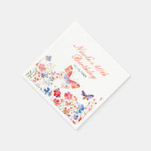 Floral Summer Butterfly Geburtstag Serviette (Ecke)