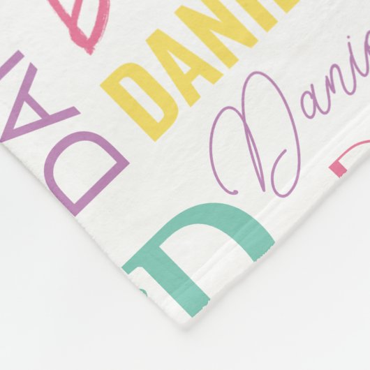 Floral Summer Butterfly Name und Monogramm Muster Fleecedecke (Ecke)