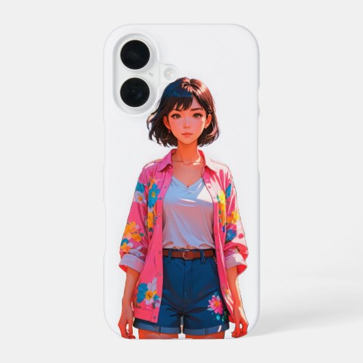 Floral Summer Chic iPhone 16 Fall Hülle (Rückseite)
