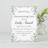Floral summer house warming party invitation einladung (Stehend Vorderseite)