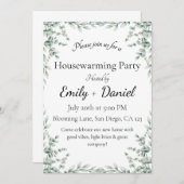 Floral summer house warming party invitation einladung (Vorne/Hinten)