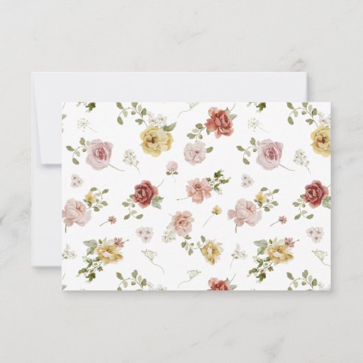 Floral Summer QR Code Wedding RSVP Karte (Rückseite)