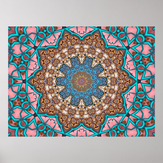 Floral Sun Mandala Poster (Vorne)