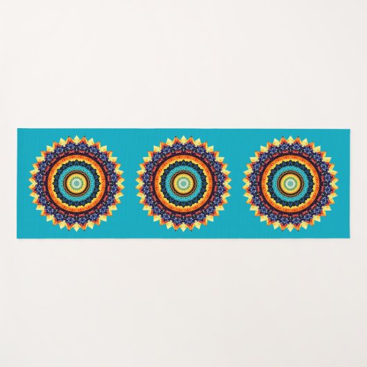 Floral Sun Mandala Yoga Mat Yogamatte (Vorderseite (Horizontal))