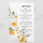 Floral Sunflower & Daisy Menu Programm (Vorne/Hinten)