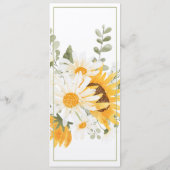 Floral Sunflower & Daisy Menu Programm (Rückseite)