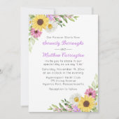 Floral Sunflower Daisy Wildflowers Wedding Einladung (Vorderseite)
