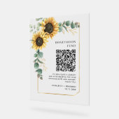 Floral Sunflower Eucalyptus Honeymoon Fund QR Code Acrylschild (Winkel)