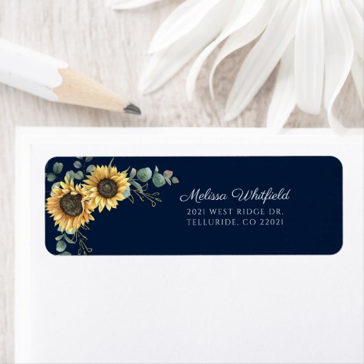 Floral Sunflower Eucalyptus Return Address (Insitu)