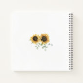 Floral Sunflower Eucalyptus Wedding Guest Book Notizblock (Rückseite)