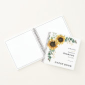 Floral Sunflower Eucalyptus Wedding Guest Book Notizblock (Innenseite)