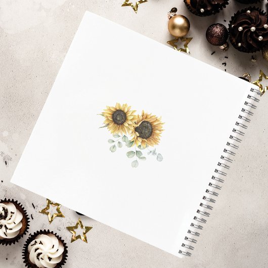 Floral Sunflower Eucalyptus Wedding Guest Book Notizblock
