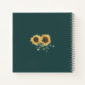 Floral Sunflower Eucalyptus Wedding Guest Notizblock (Rückseite)