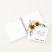 Floral Sunflower Eucalyptus Wedding Guest Notizblock (Innenseite)
