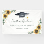 Floral Sunflower Eukalyptus Script Abschluss Banner (Horizontal)