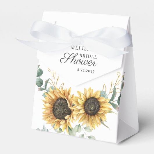Floral Sunflower Eukalyptus Script-Brautparty Geschenkschachtel (Vorderseite)