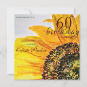 Floral Sunflower Meilenstein Geburtstag Einladung (Vorderseite)