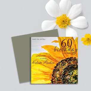 Floral Sunflower Meilenstein Geburtstag Einladung