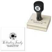 Floral Sunflower Script-Adresse Gummistempel (Stempel)