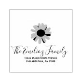 Floral Sunflower Script-Adresse Gummistempel (Prägung)