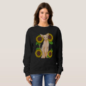 Floral Sunflower Sphynx Cat Lover Sweatshirt (Vorne ganz)
