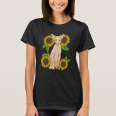 Floral Sunflower Sphynx Cat Lover T-Shirt (Vorderseite)